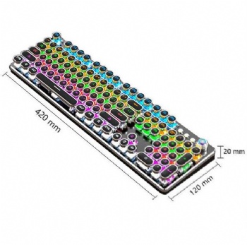 Punk Backlit Wired Gaming Gaming Keyboard and Mouse Mechanical Green Shaft Desktop Keyboard